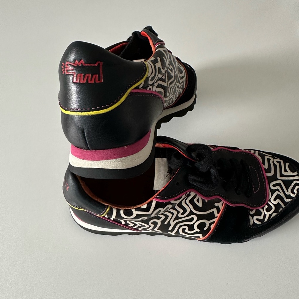 COACH x Keith Haring Leather Black Pink White Sneakers Limited Edition - Picture 13 of 16